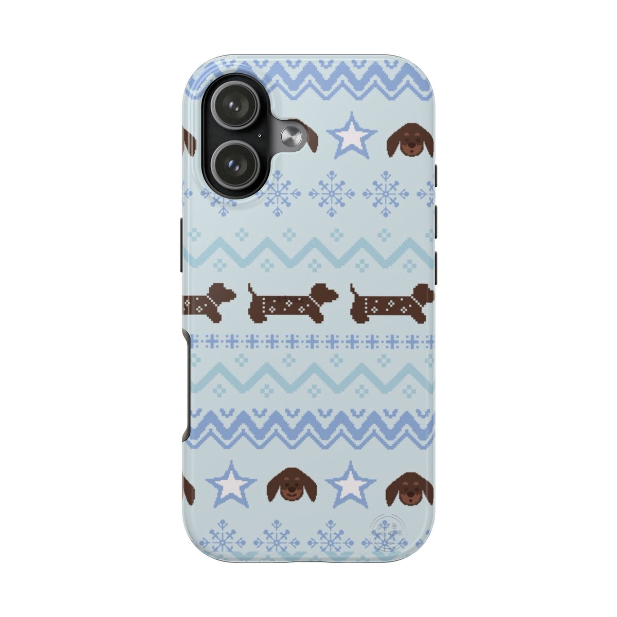 BLUE SNOW WINTER DACHSHUND PHONE CASE