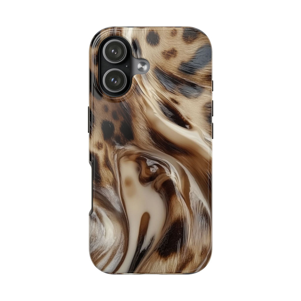 BROWN LEOPARD SWIRL PHONE CASE