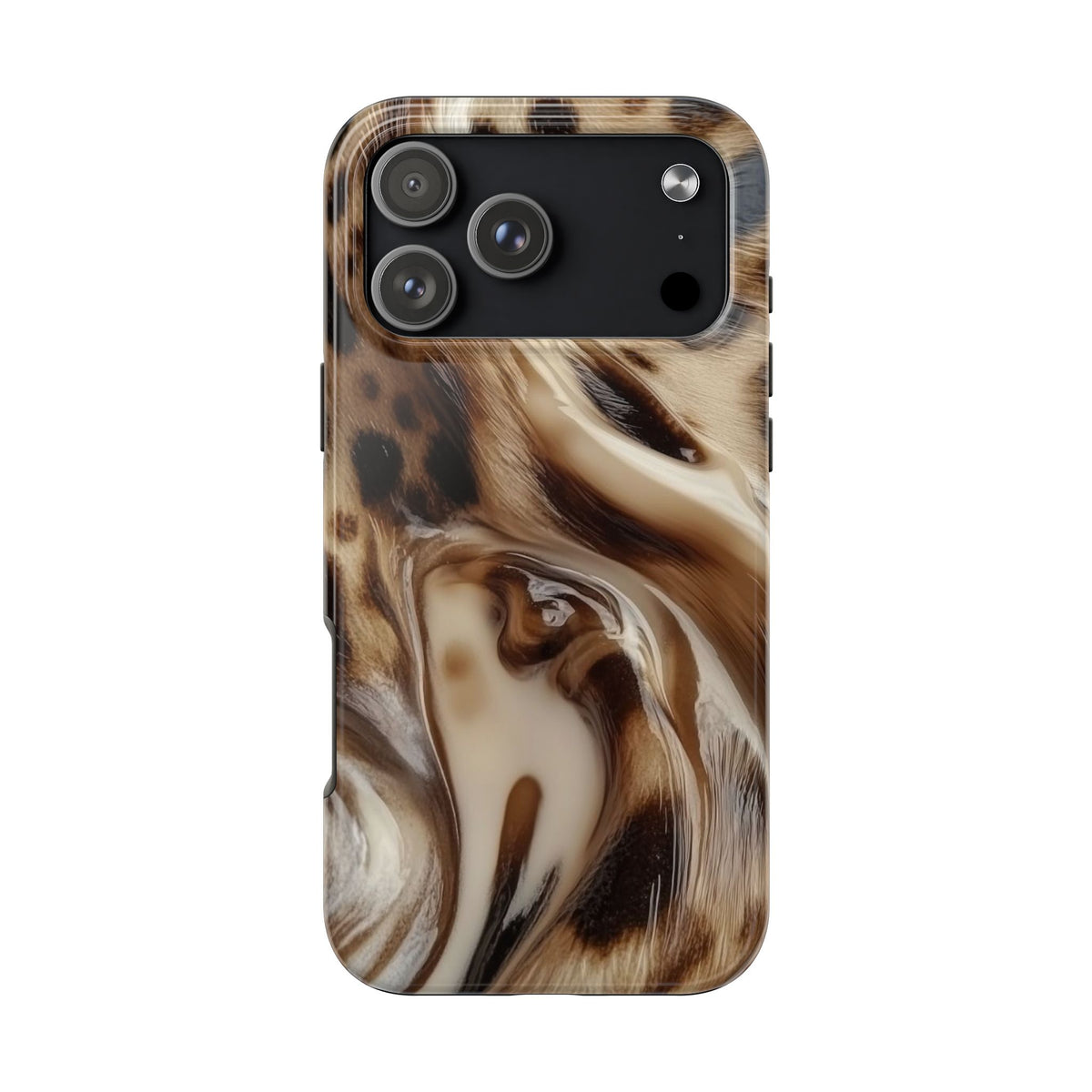 BROWN LEOPARD SWIRL PHONE CASE