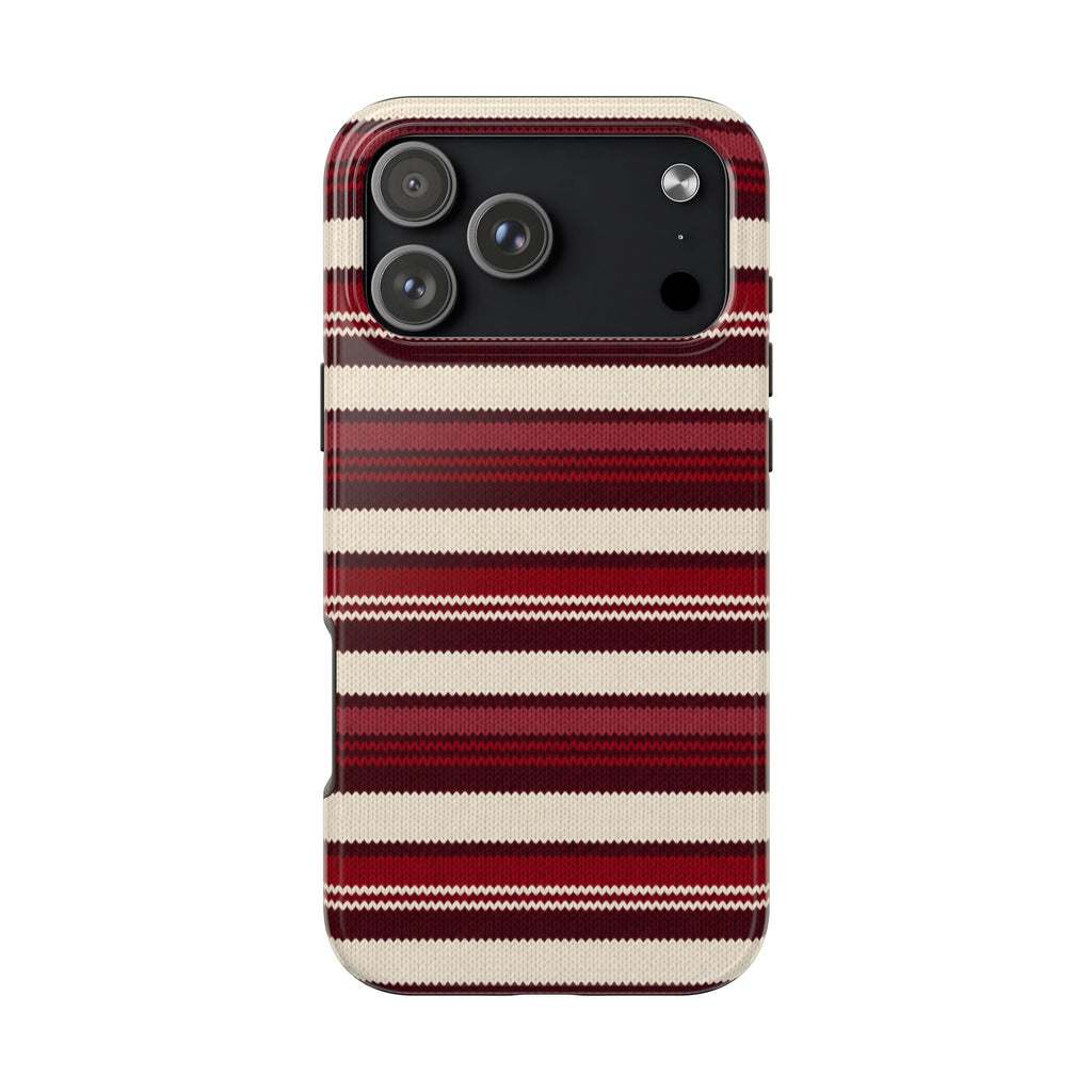 CHERRY MERLOT STRIPES PHONE CASE
