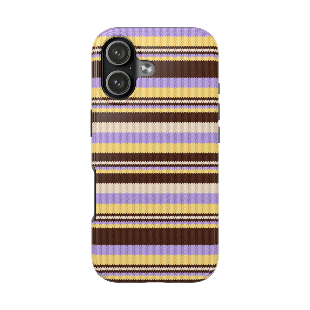 LAVENDER LATTE STRIPES PHONE CASE