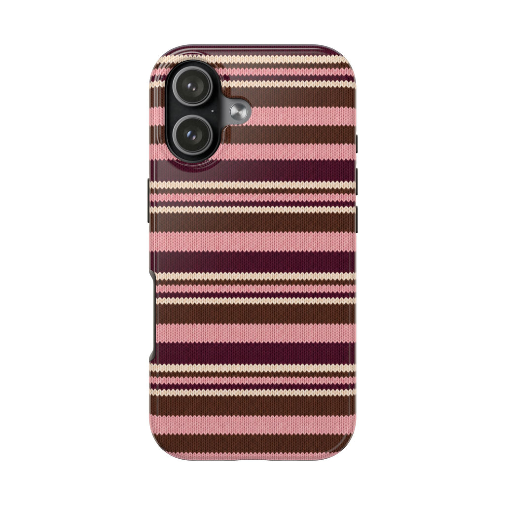 PLUM TRUFFLE STRIPES PHONE CASE