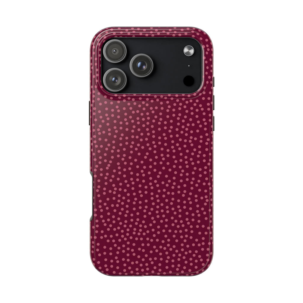 BURGUNDY DOTTY PHONE CASE
