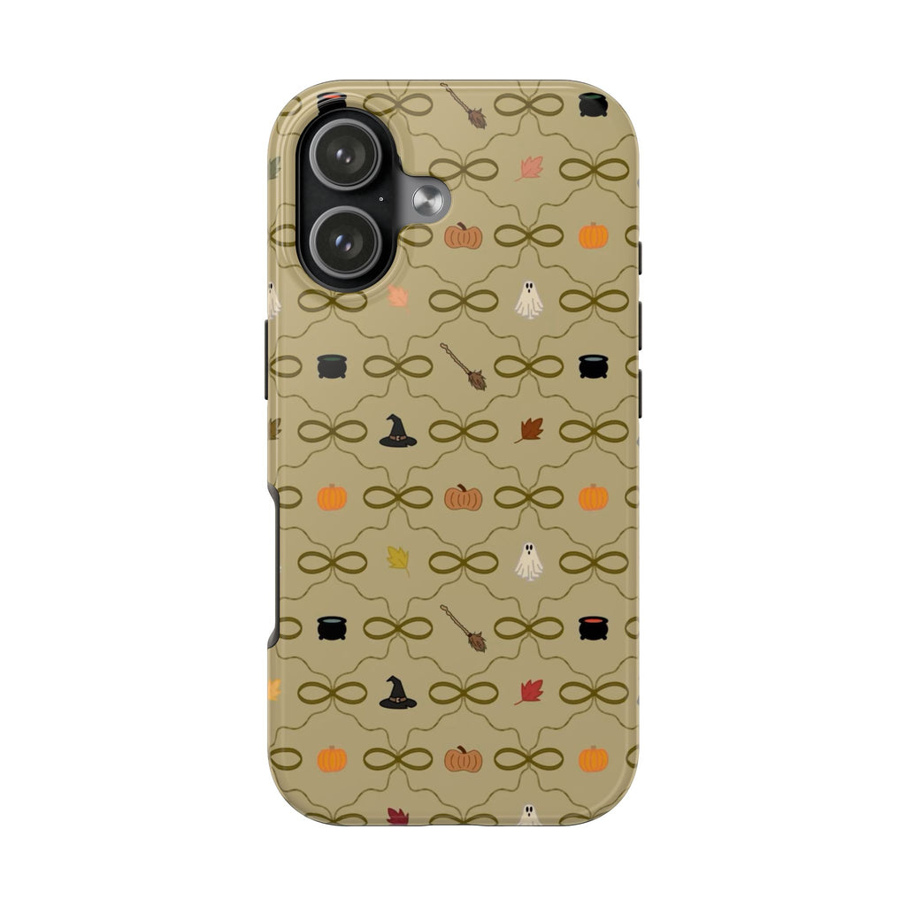 GREEN HALLOWEEN BOWS PHONE CASE