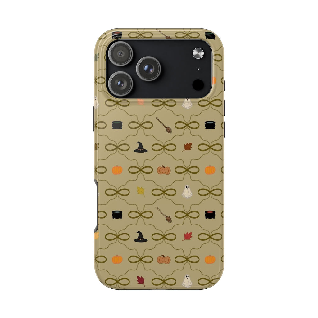 GREEN HALLOWEEN BOWS PHONE CASE