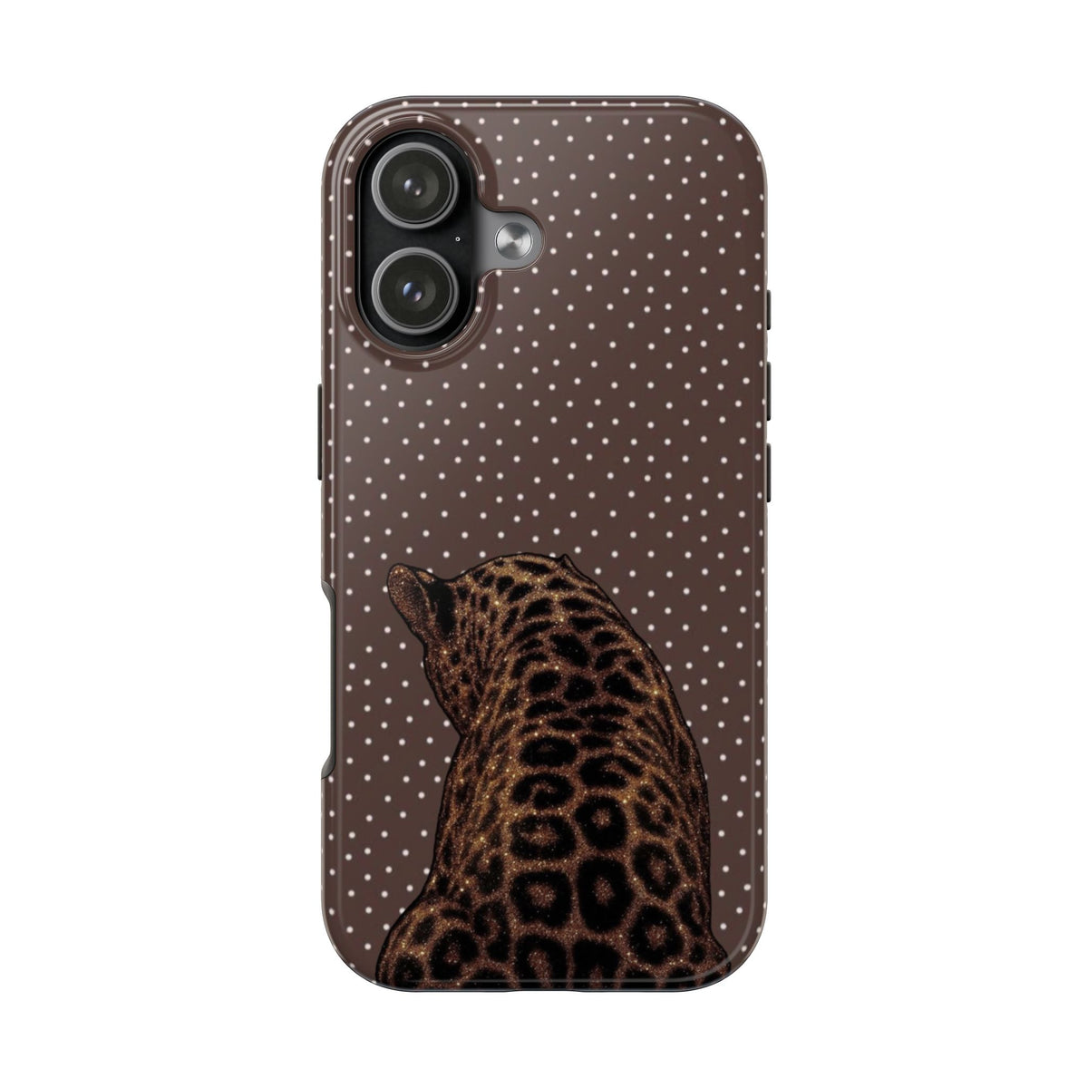 BROWN POLKA DOTS CHEETAH PHONE CASE
