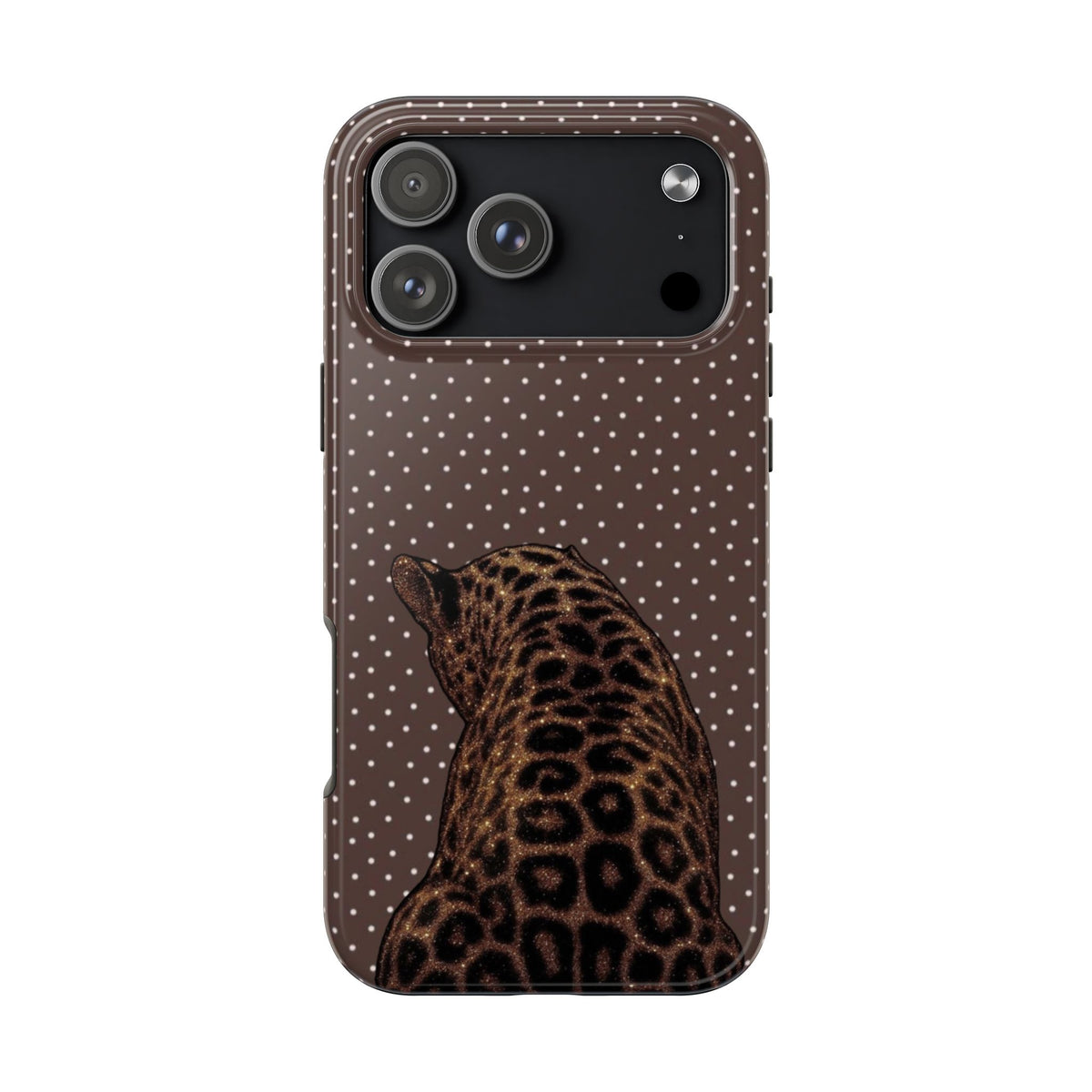 BROWN POLKA DOTS CHEETAH PHONE CASE
