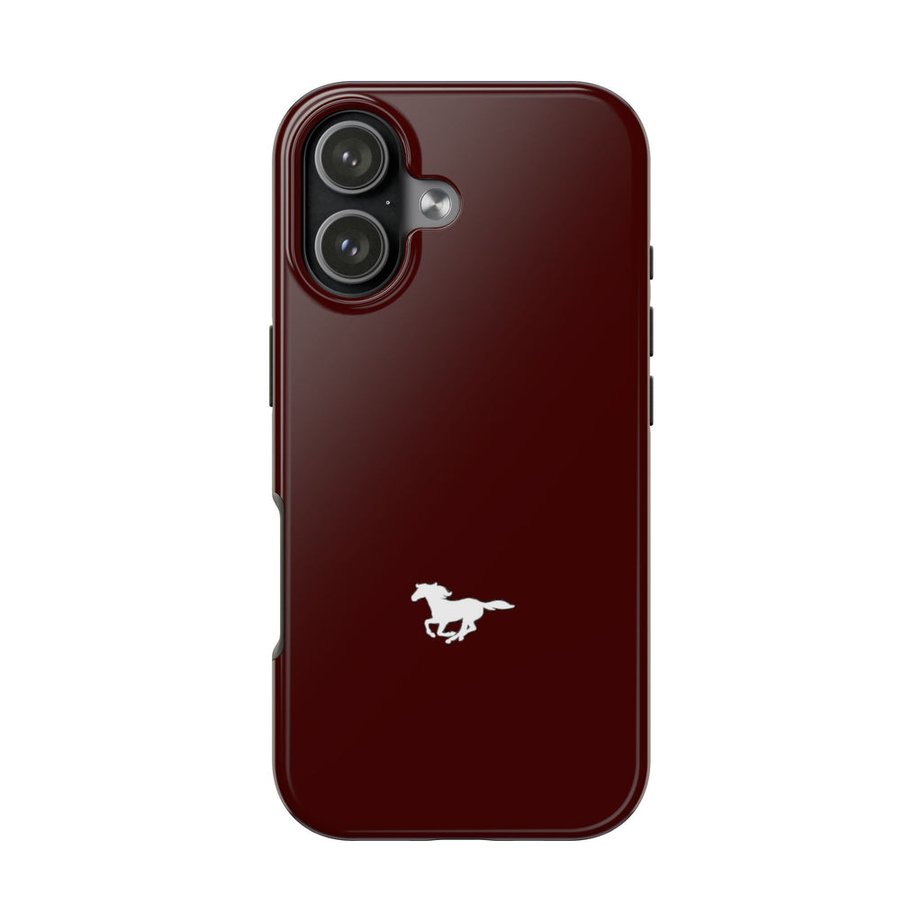 BURGUNDY RED HORSE PHONE CASE