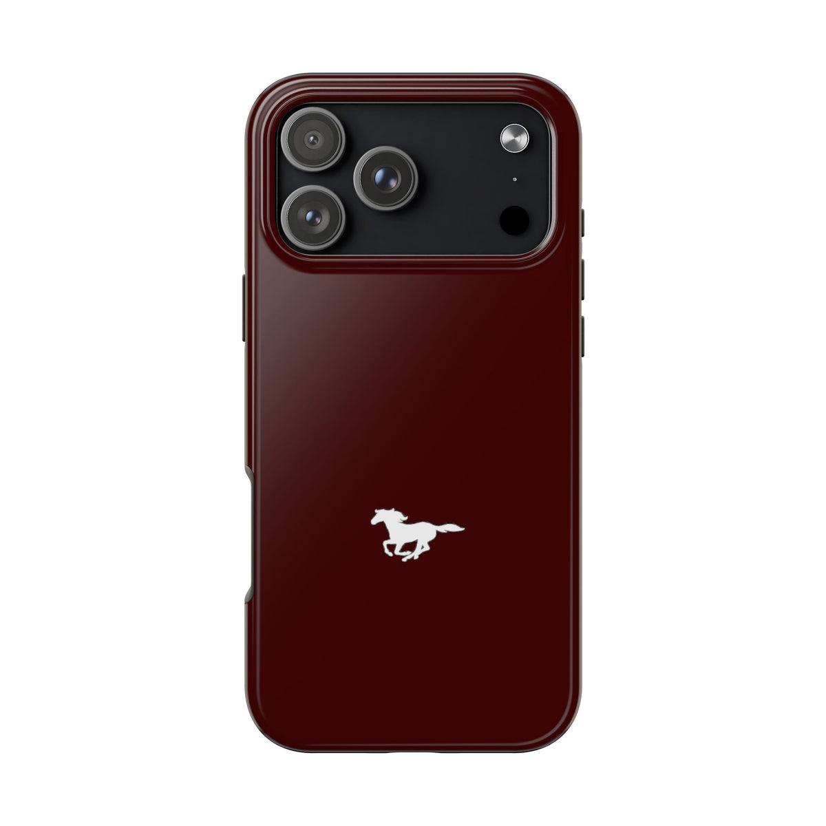 BURGUNDY RED HORSE PHONE CASE