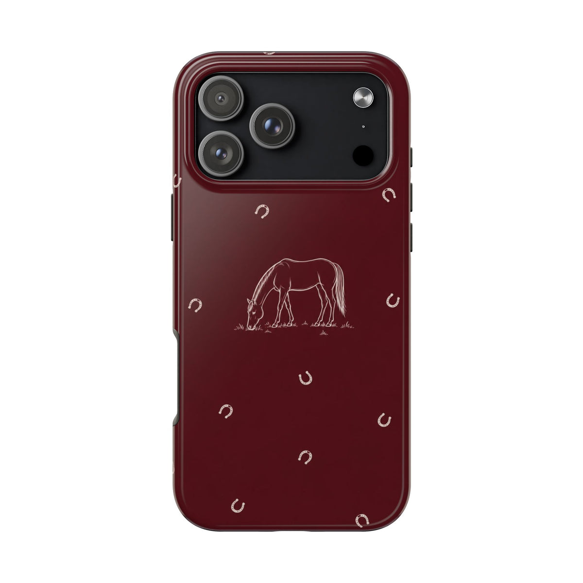 SCARLET RED HORSESHOE PHONE CASE
