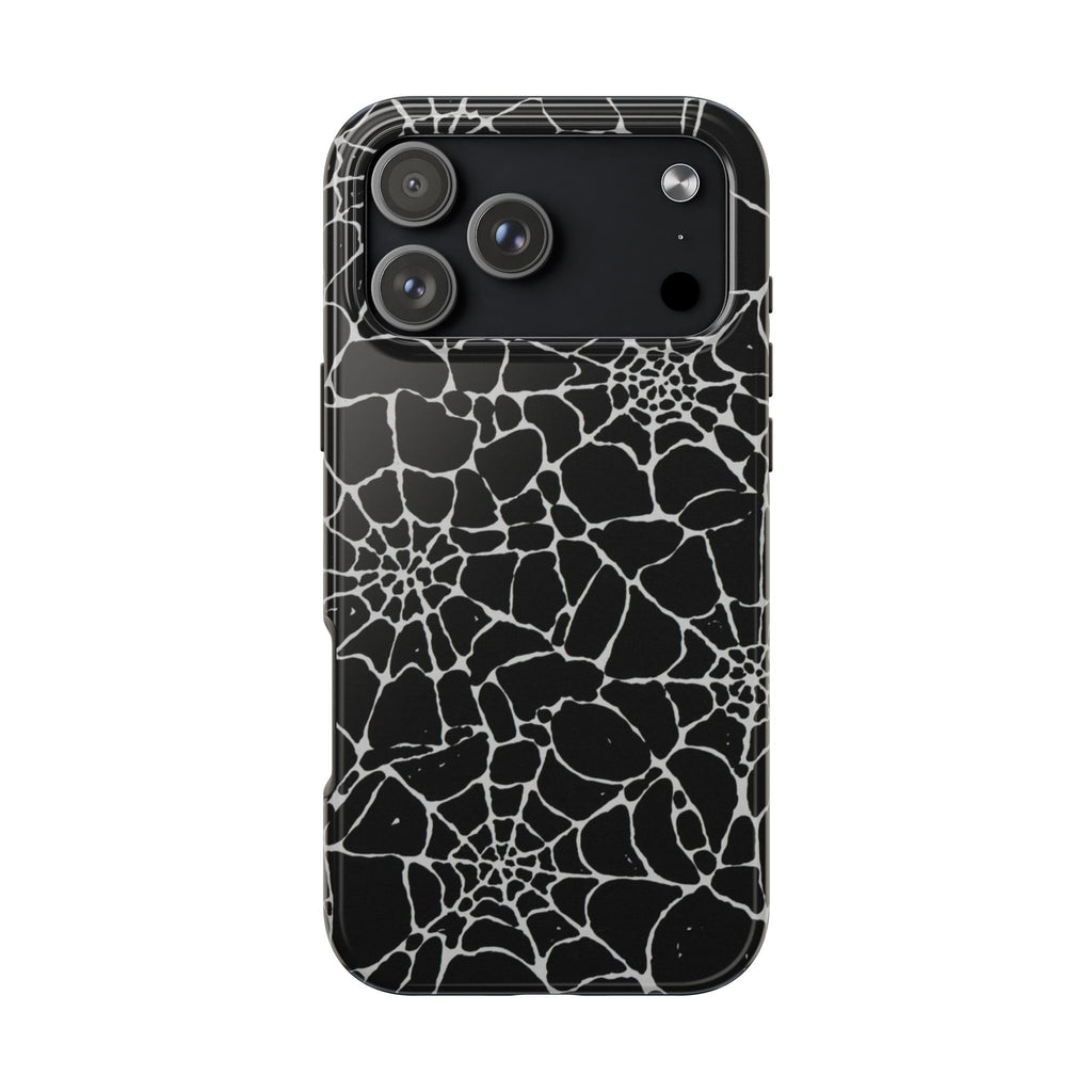 BLACK HALLOWEEN SPIDER WEBS PHONE CASE