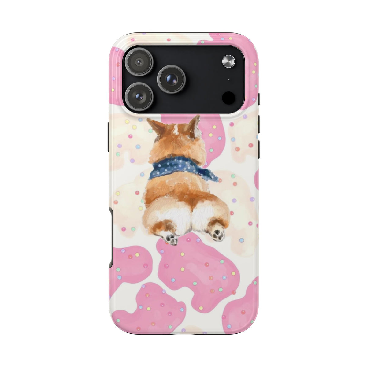 PINK EMBELLISHED CORGI PHONE CASE