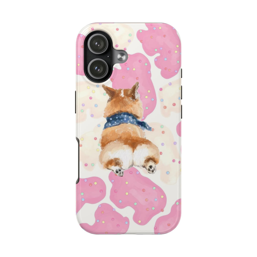 PINK EMBELLISHED CORGI PHONE CASE