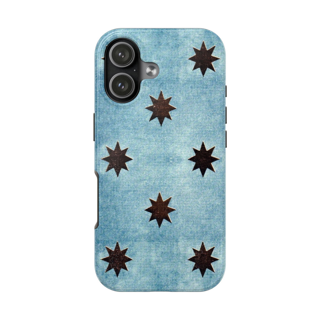 VINTAGE DENIM BLUE STARS PHONE CASE