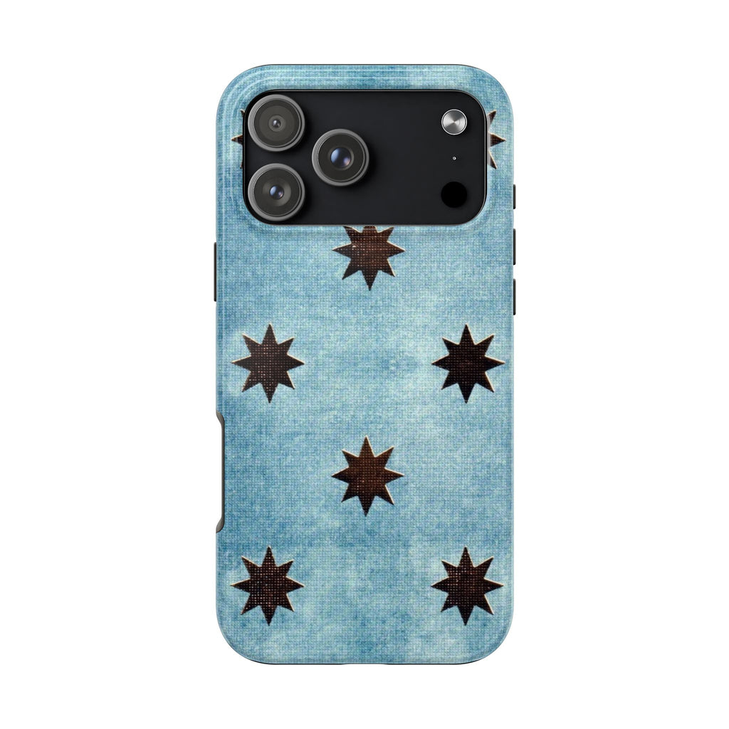 VINTAGE DENIM BLUE STARS PHONE CASE