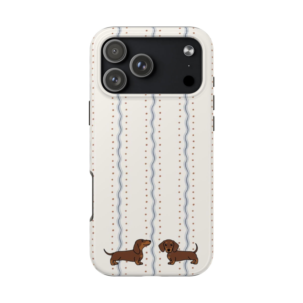 POLKA DOT LINES DACHSHUND PHONE CASE
