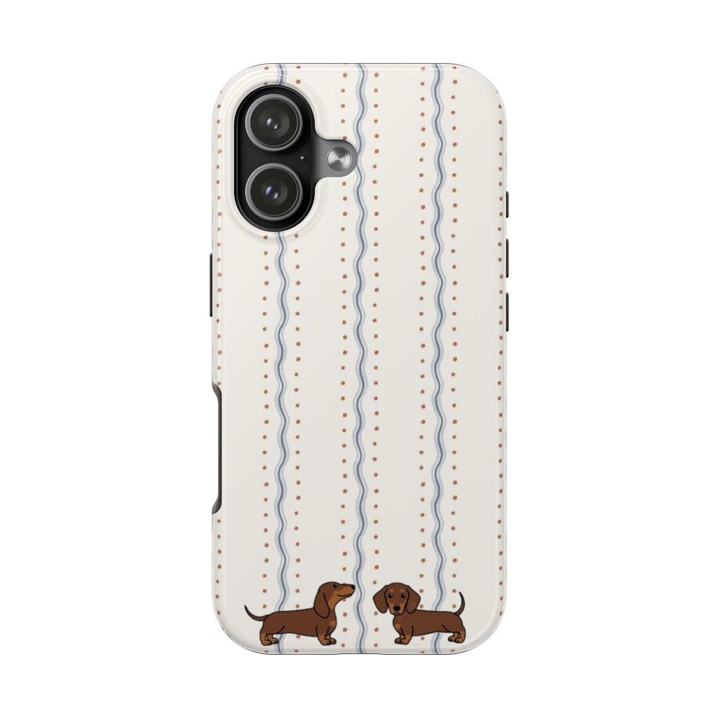 POLKA DOT LINES DACHSHUND PHONE CASE