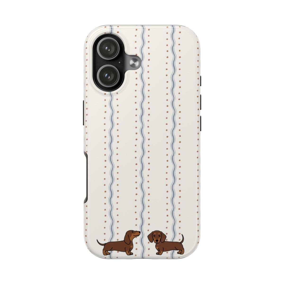 POLKA DOT LINES DACHSHUND PHONE CASE
