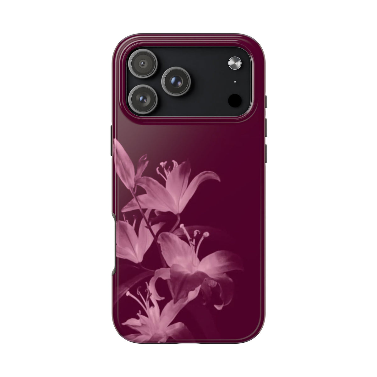 BURGUNDY WHIMSY ORCHIDS PHONE CASE