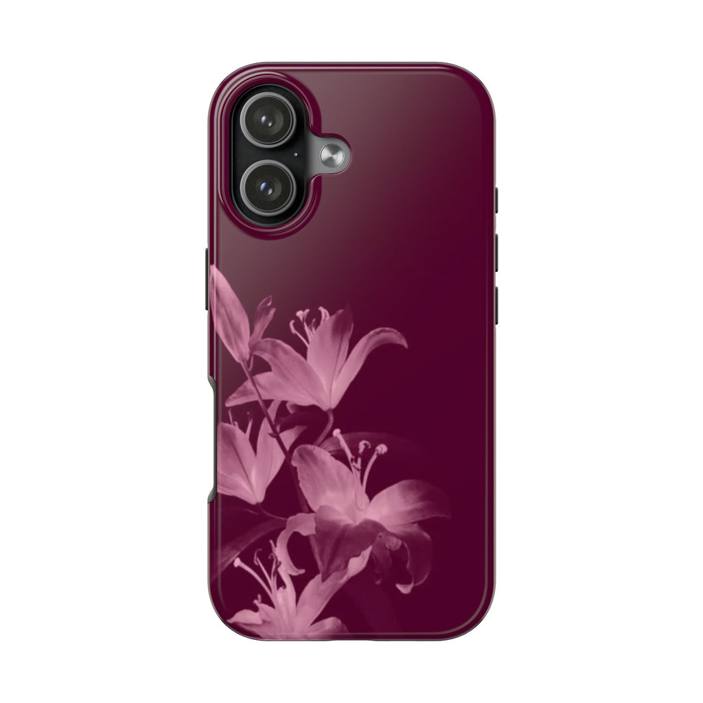 BURGUNDY WHIMSY ORCHIDS PHONE CASE