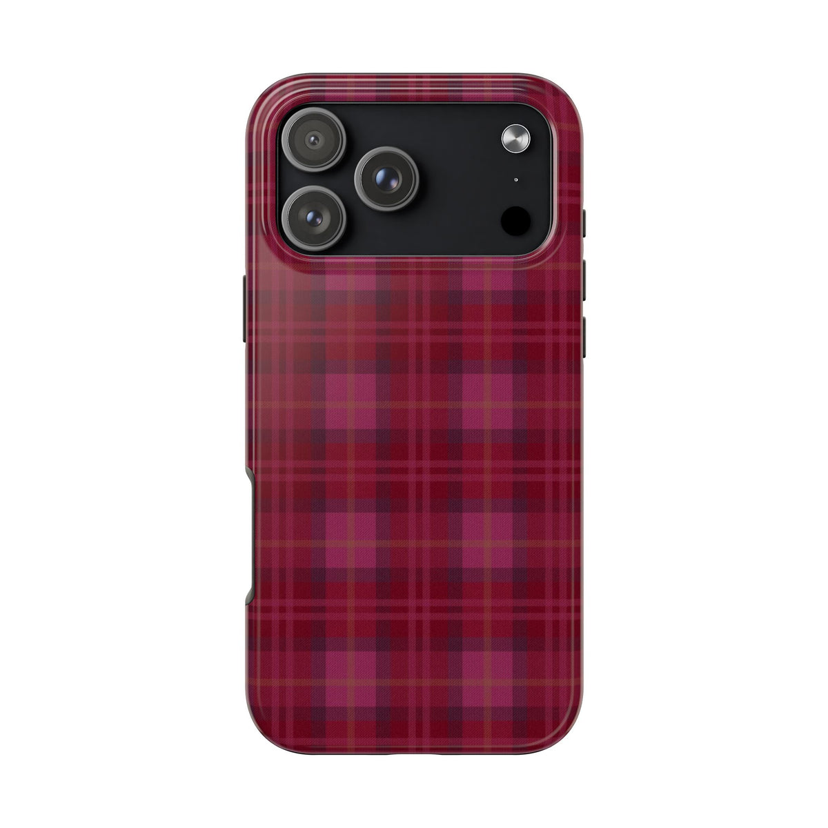 SCARLET RED BURGUNDY PLAID PHONE CASE