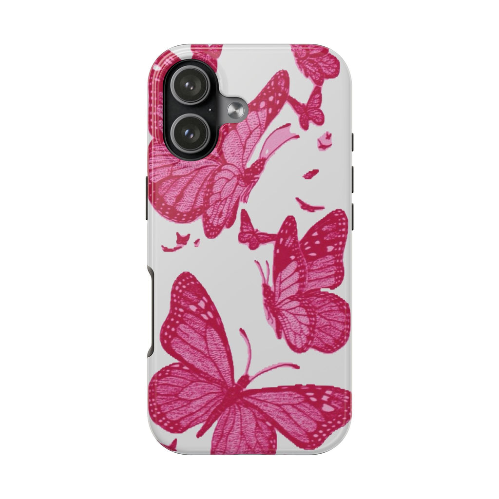IVORY & BURGUNDY BUTTERFLIES PHONE CASE