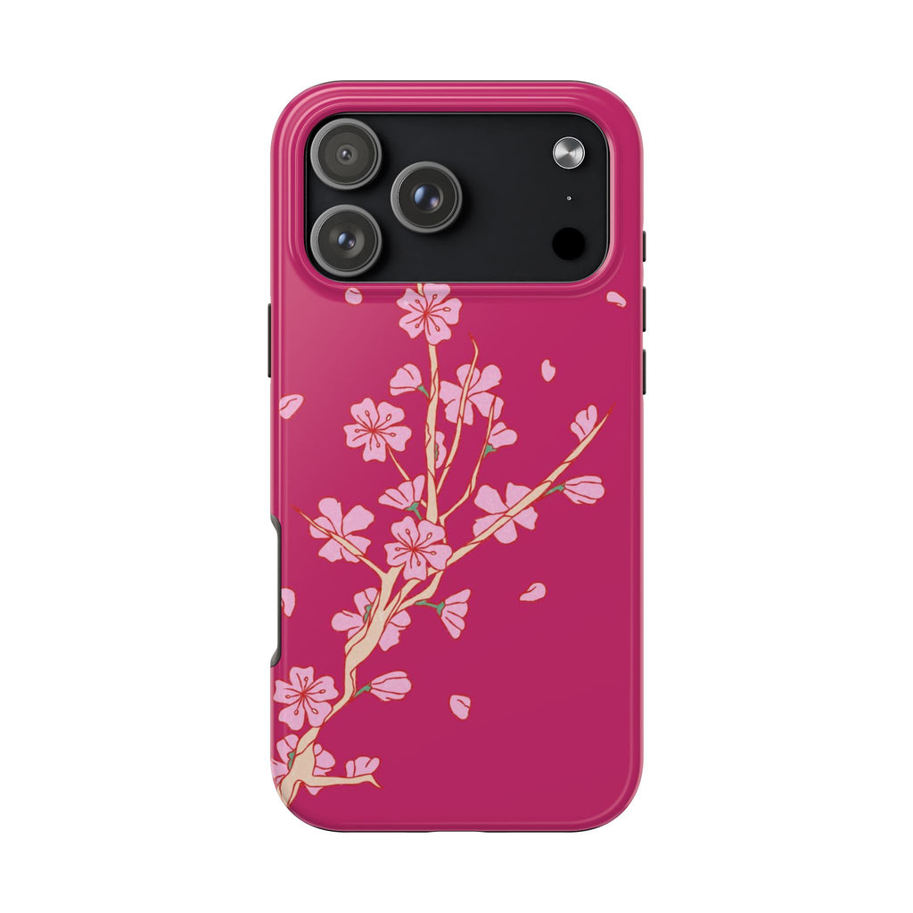 RASPBERRY PINK BLOSSOM FLORAL PHONE CASE