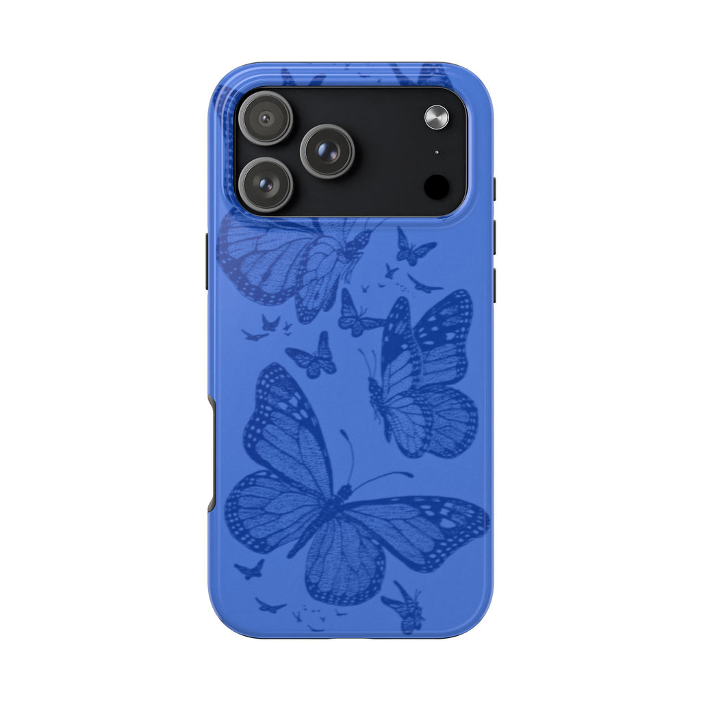 ROYAL BLUE BUTTERFLIES PHONE CASE