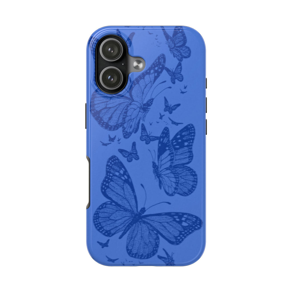 ROYAL BLUE BUTTERFLIES PHONE CASE