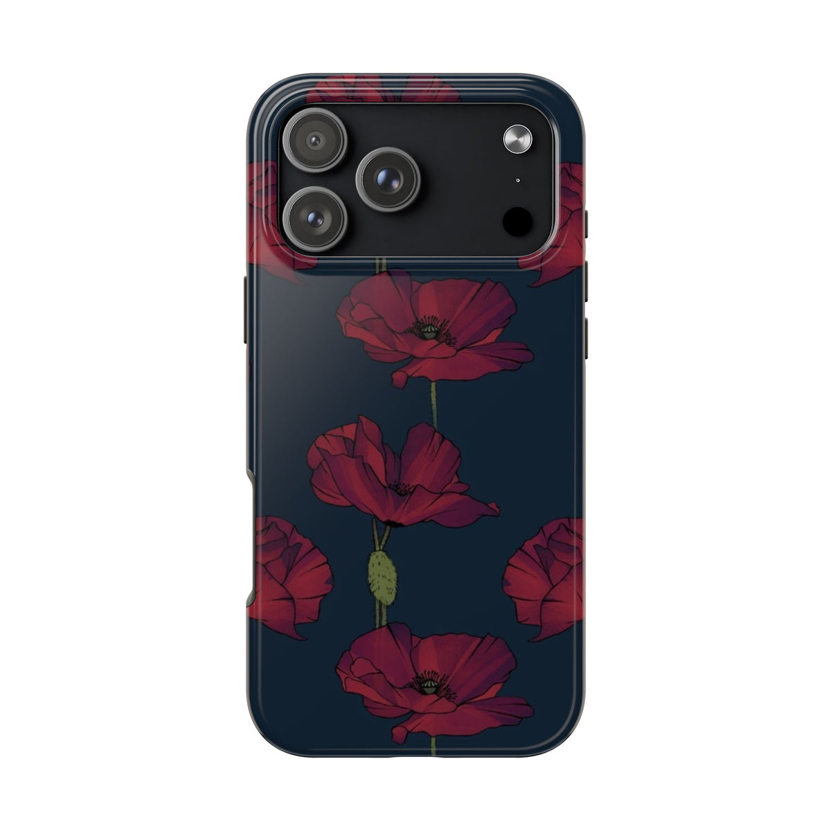 MIDNIGHT BURGUNDY WILDFLOWERS PHONE CASE
