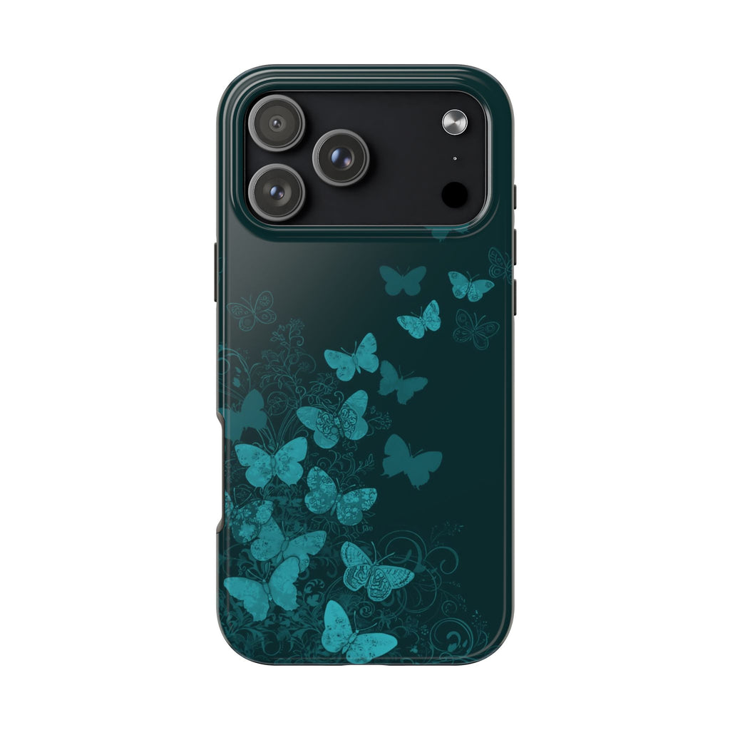 DARK TEAL BUTTERFLIES PHONE CASE