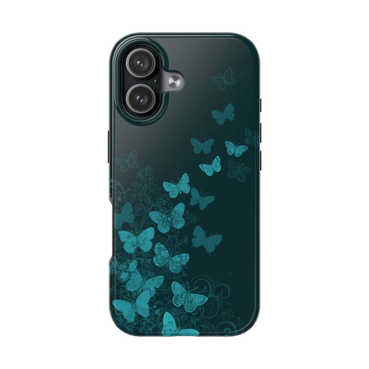 DARK TEAL BUTTERFLIES PHONE CASE