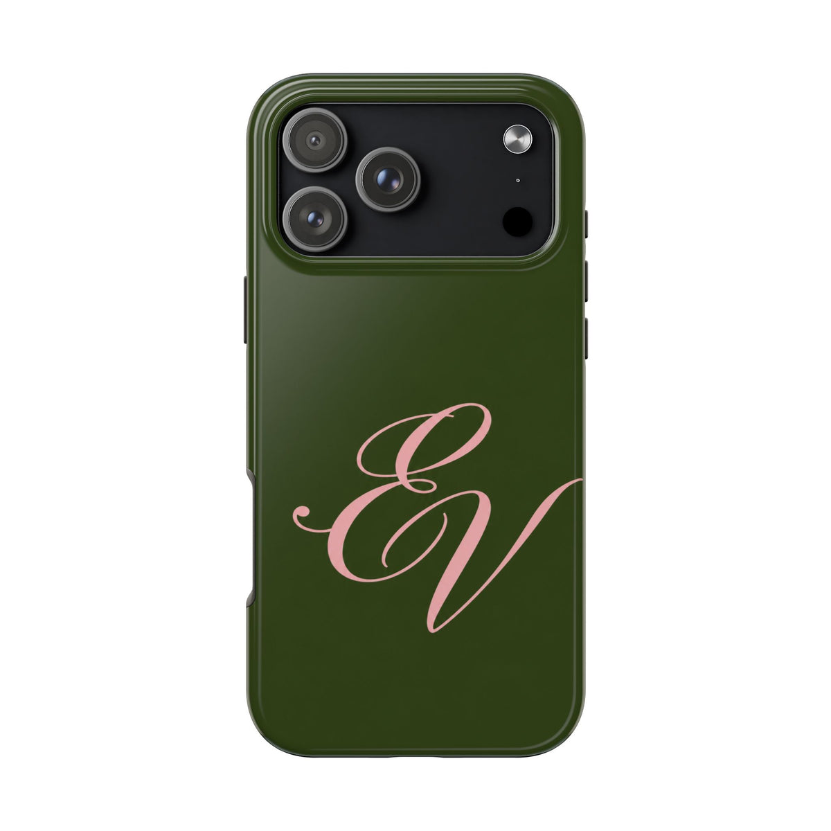 PERSONALIZED GREEN & PINK INITIALS CUSTOM PHONE CASE