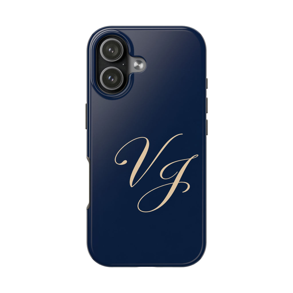 PERSONALIZED NAVY BLUE INITIALS CUSTOM PHONE CASE