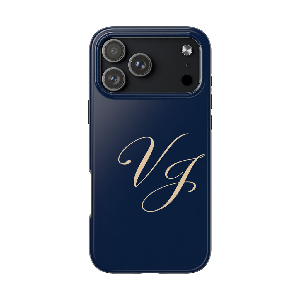 PERSONALIZED NAVY BLUE INITIALS CUSTOM PHONE CASE
