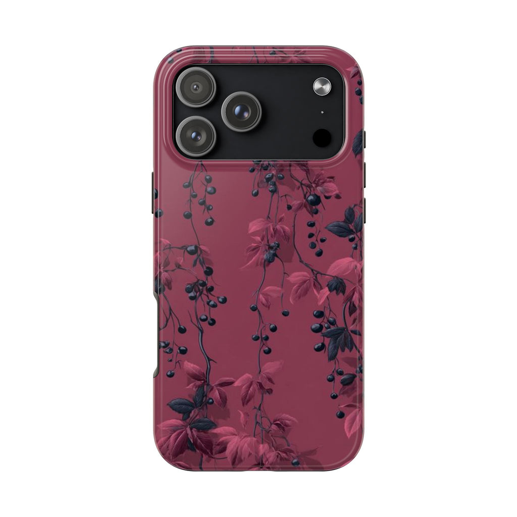 BURGUNDY RENAISSANCE FLORAL PHONE CASE