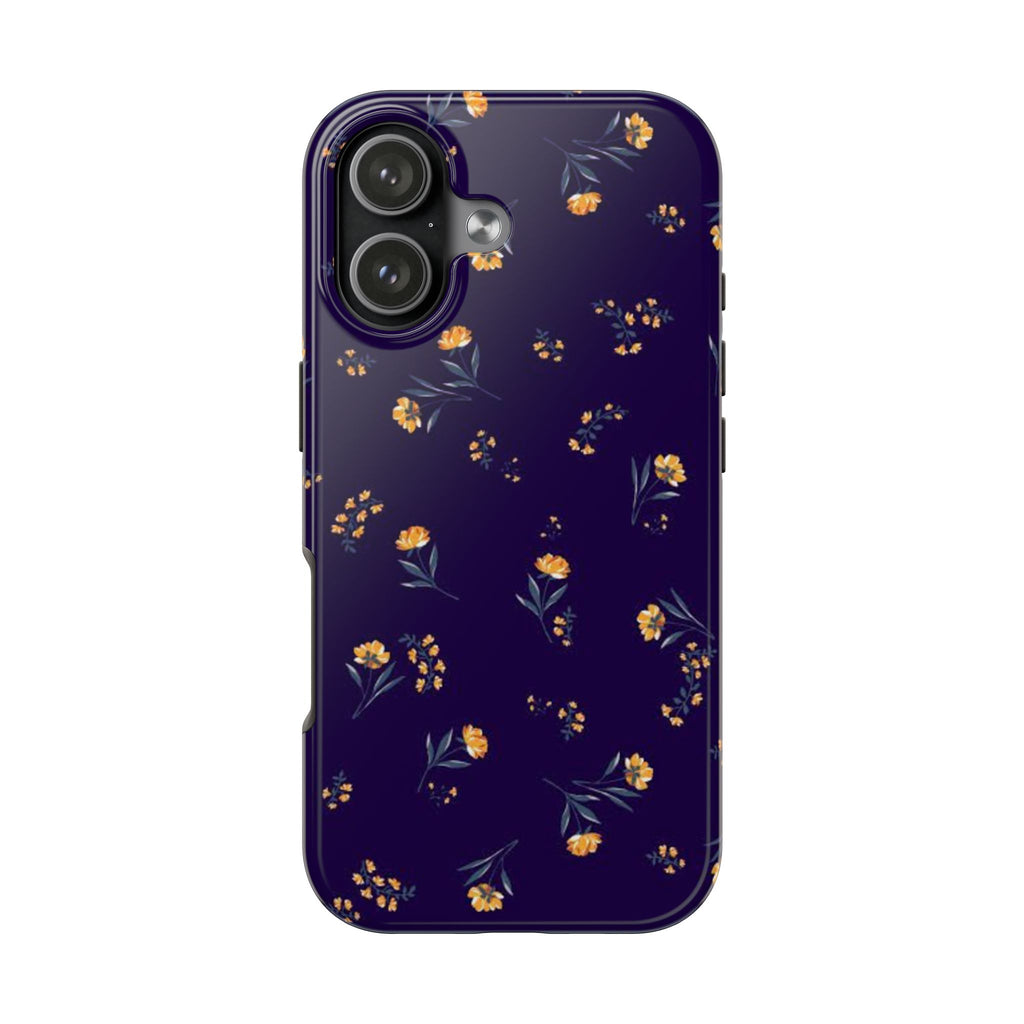NAVY BLUE LEMON FLORAL PHONE CASE
