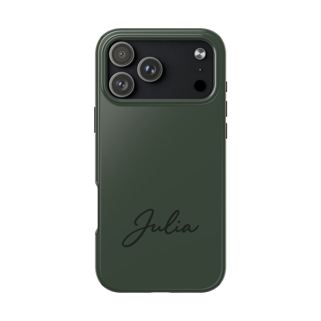 PERSONALIZED PINE GREEN CUSTOM NAME PHONE CASE