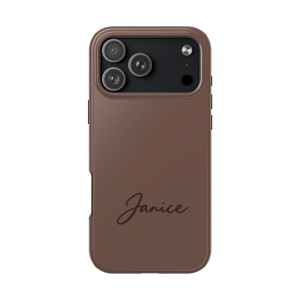 PERSONALIZED TRUFFLE BROWN CUSTOM NAME PHONE CASE