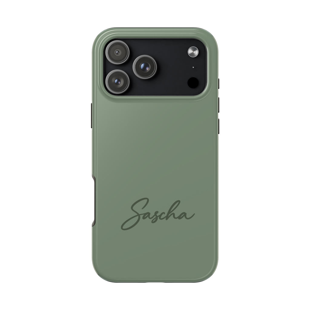 PERSONALIZED SAGE GREEN CUSTOM NAME PHONE CASE