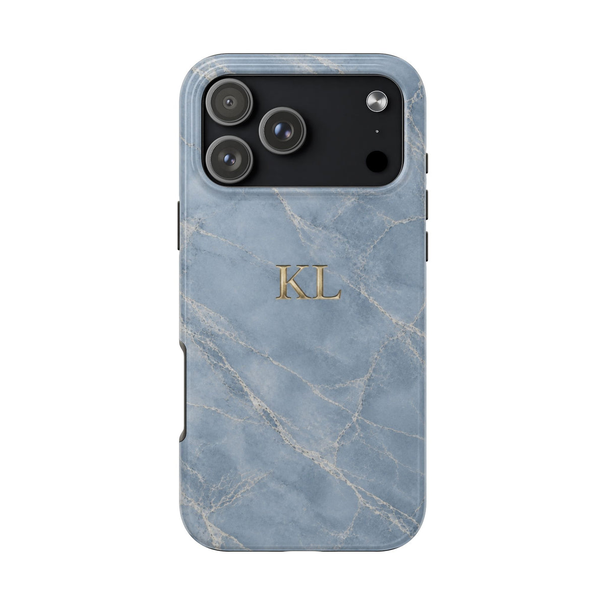PERSONALIZED GLACIER BLUE STONE CUSTOM INITIALS NAME PHONE CASE