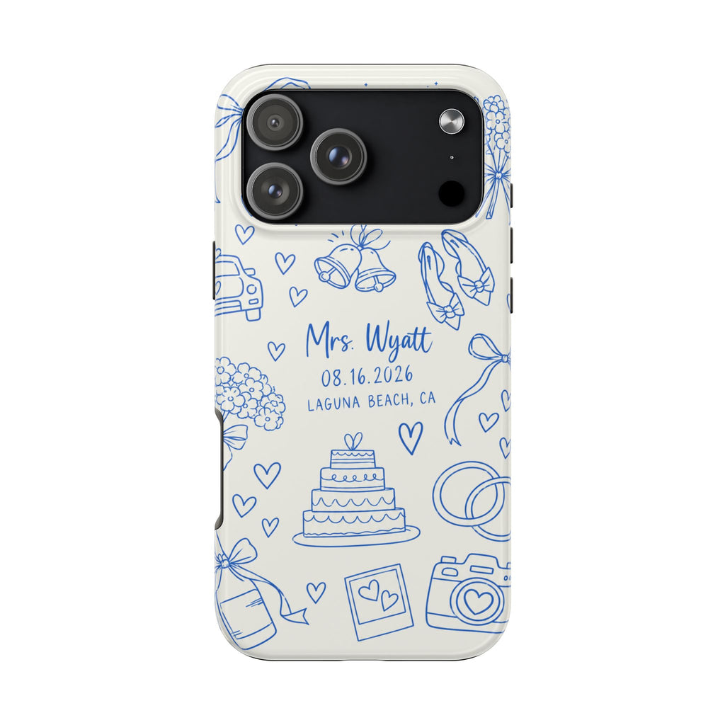 PERSONALIZED SOMETHING BLUE BRIDAL CUSTOM NAME WEDDING PHONE CASE