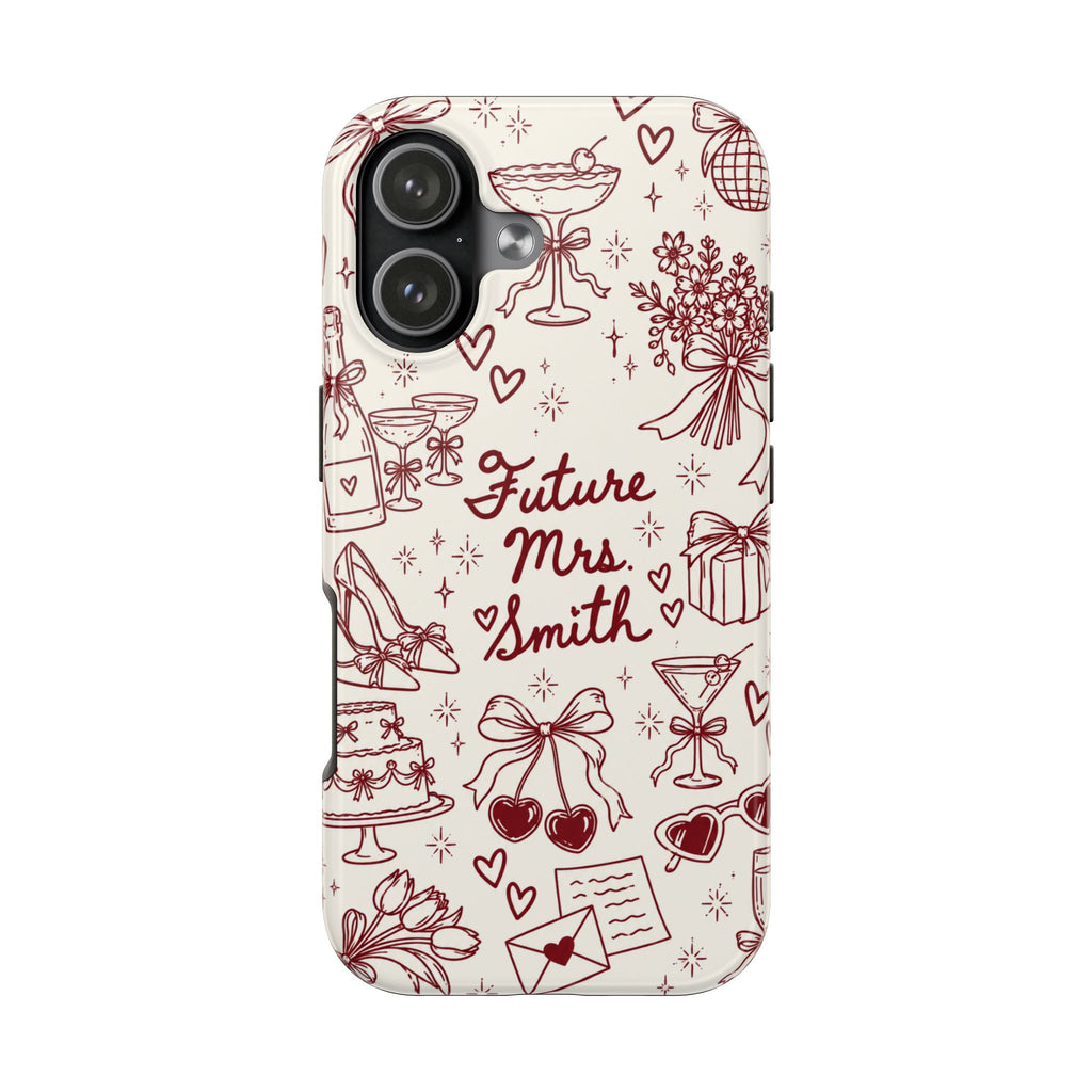 PERSONALIZED CHERRY BRIDAL CUSTOM NAME WEDDING PHONE CASE