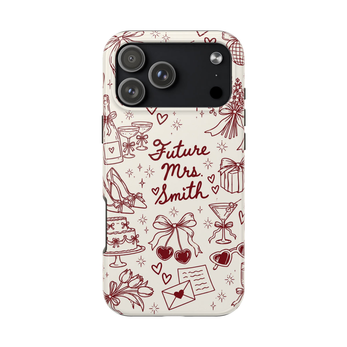 PERSONALIZED CHERRY BRIDAL CUSTOM NAME WEDDING PHONE CASE