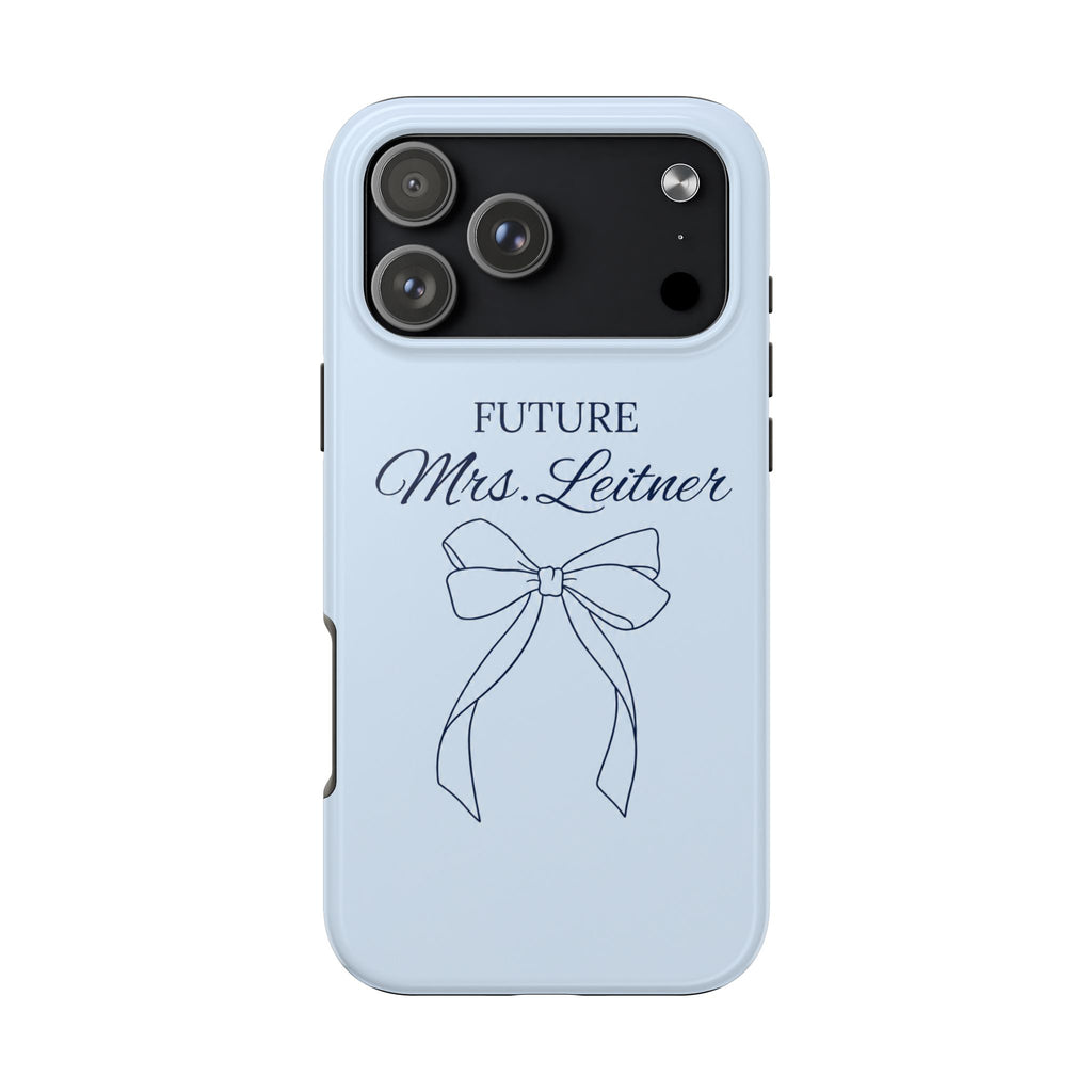 PERSONALIZED SOMETHING BLUE FUTURE MRS BRIDAL BOW CUSTOM NAME WEDDING PHONE CASE