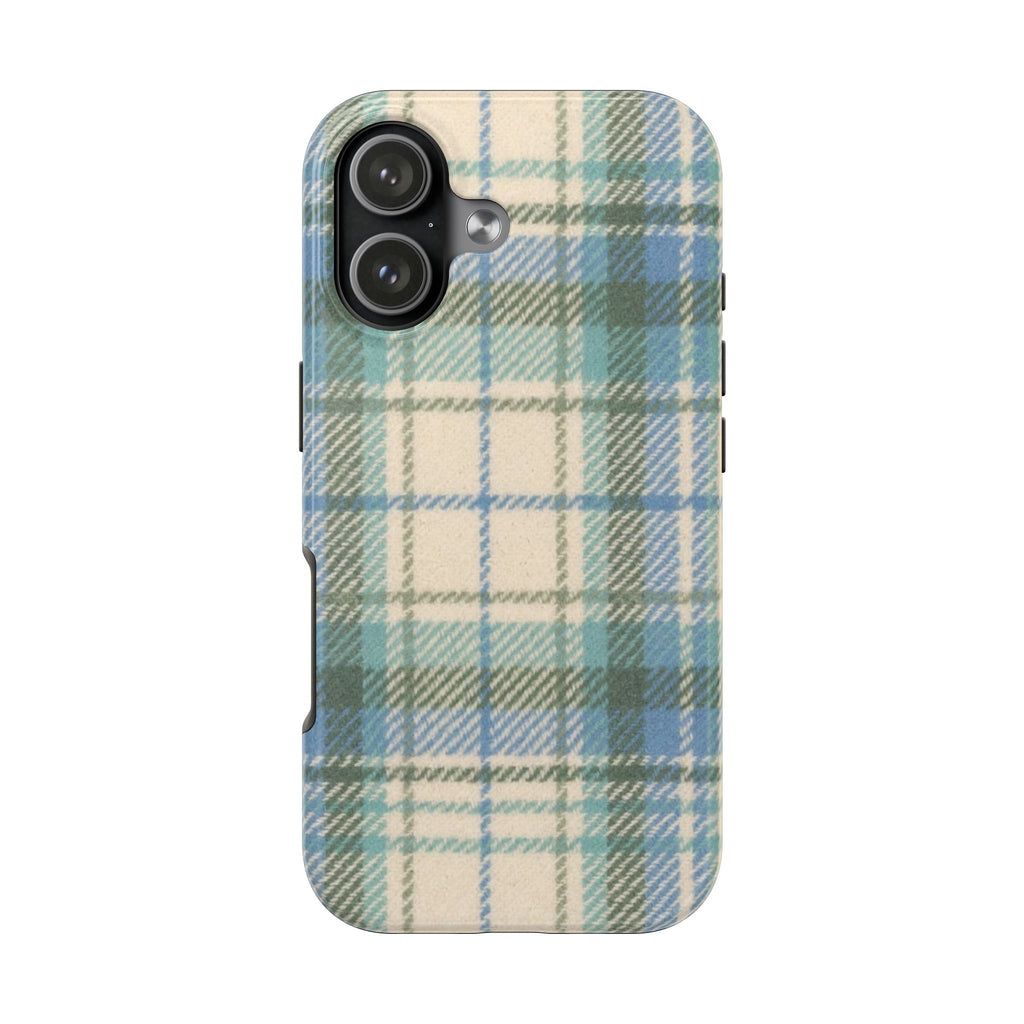 MINT GREEN TARTAN PLAID PHONE CASE