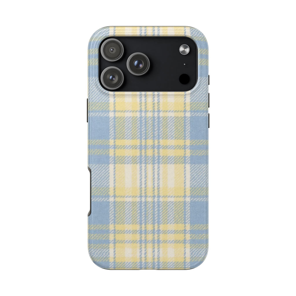 BLUE LEMONADE TARTAN PLAID PHONE CASE