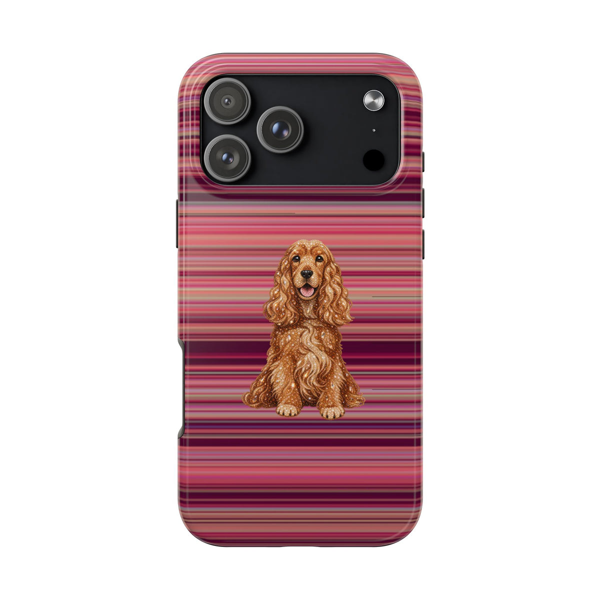 BURGUNDY STRIPES SPANIEL DOG PHONE CASE
