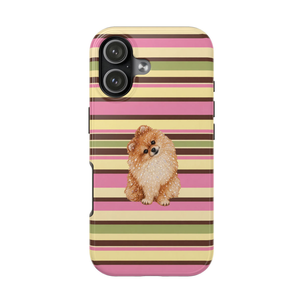 PICNIC STRIPES POMERANIAN DOG PHONE CASE