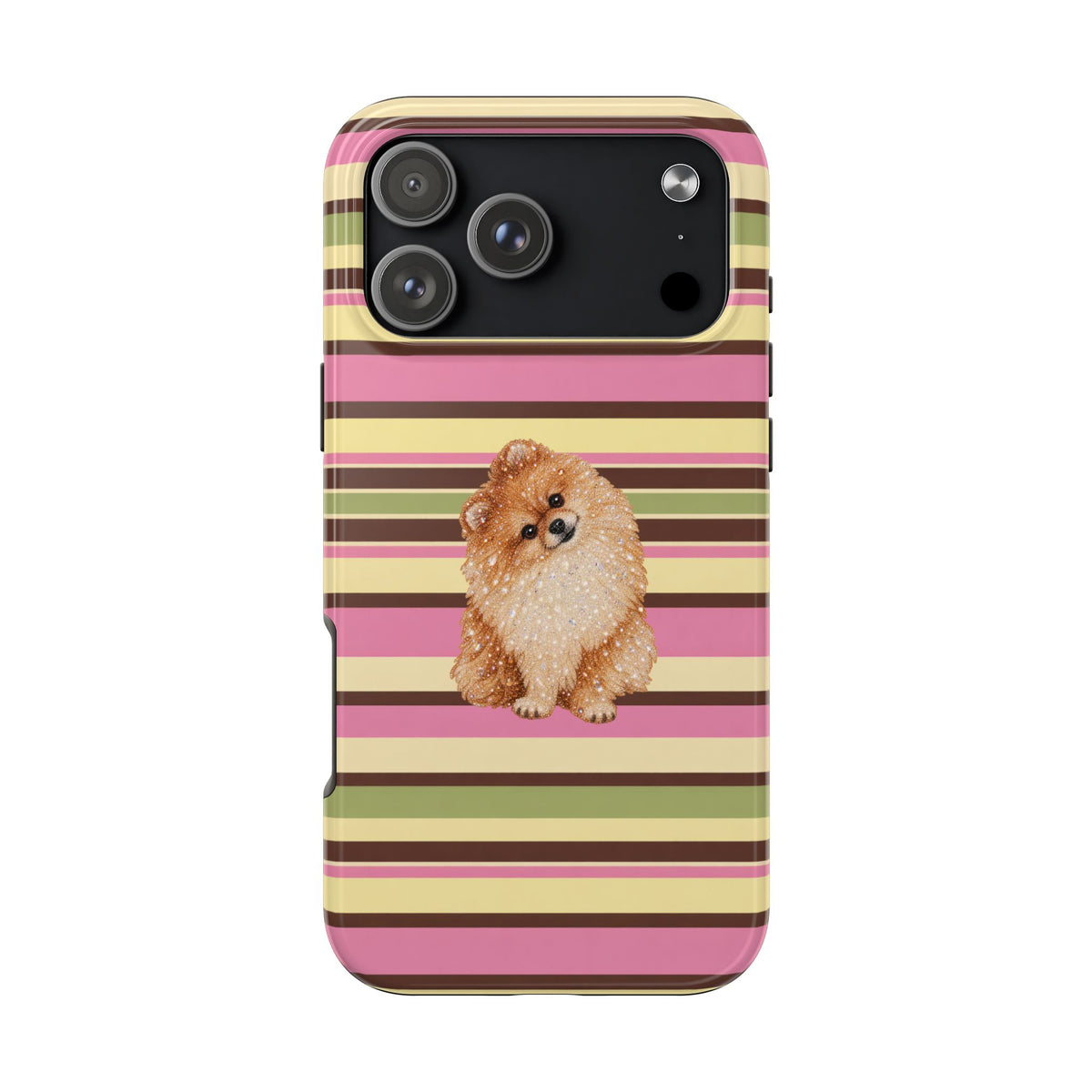 PICNIC STRIPES POMERANIAN DOG PHONE CASE